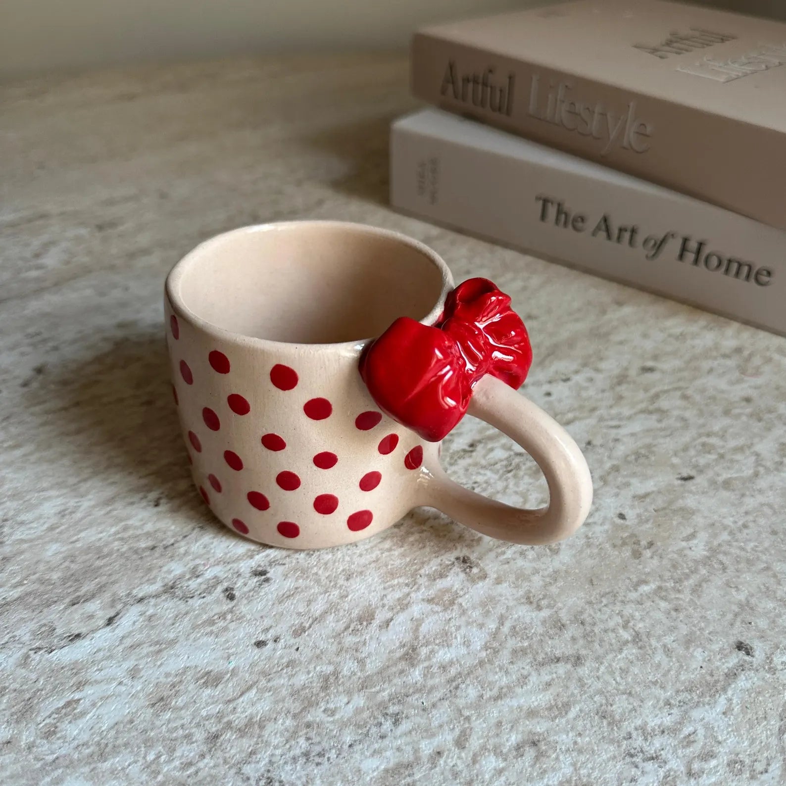 Ceramic Mug with Red Bow – 200 ml