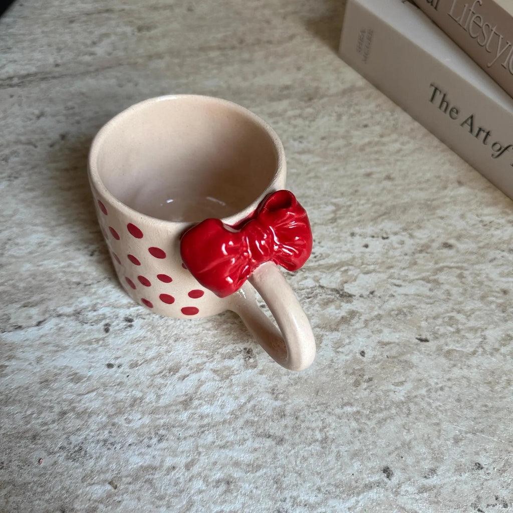Ceramic Mug with Red Bow – 200 ml