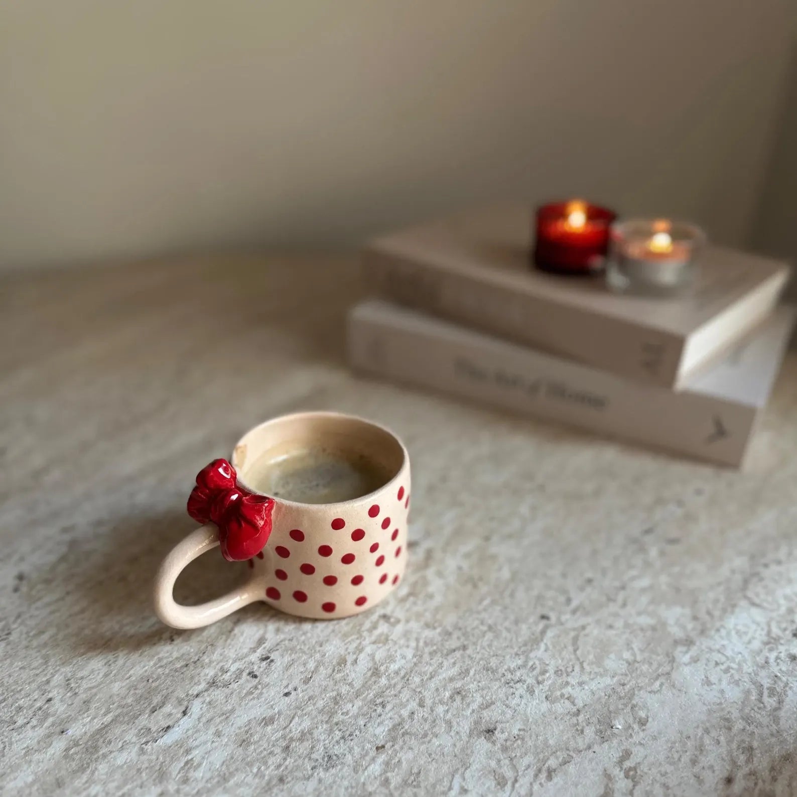 Ceramic Mug with Red Bow – 200 ml